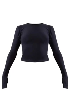 New PrettyLittleThing Soft Touch Long Sleeve Top Black