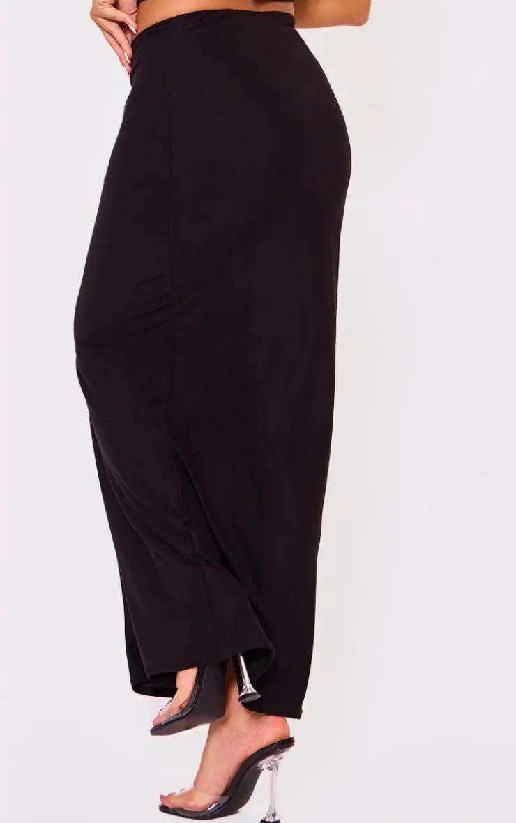 Best PrettyLittleThing Soft Touch Low Rise Maxi Skirt Black