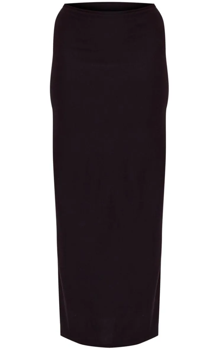 Best PrettyLittleThing Soft Touch Low Rise Maxi Skirt Black
