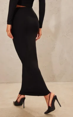 New PrettyLittleThing Soft Touch Maxi Skirt Black