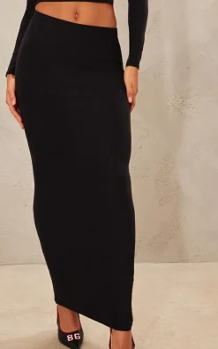 New PrettyLittleThing Soft Touch Maxi Skirt Black