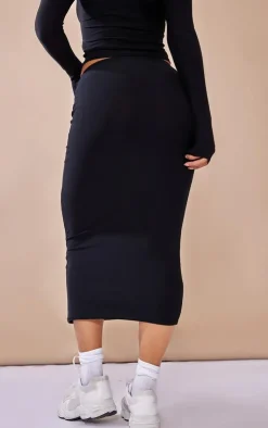 Best PrettyLittleThing Soft Touch Midi Skirt Black