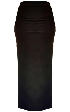 New PrettyLittleThing Soft Touch Ruched Back Maxi Skirt Black