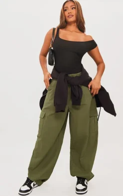 Black Soft Touch Ruched Side Bodysuit