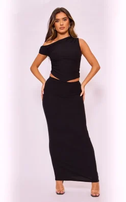 Outlet PrettyLittleThing Soft Touch Sleeveless Asymmetric Hem Top Black