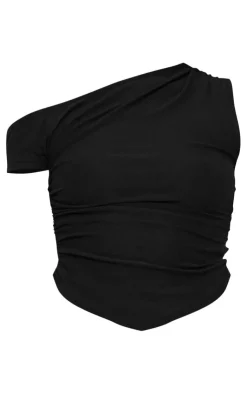 Outlet PrettyLittleThing Soft Touch Sleeveless Asymmetric Hem Top Black