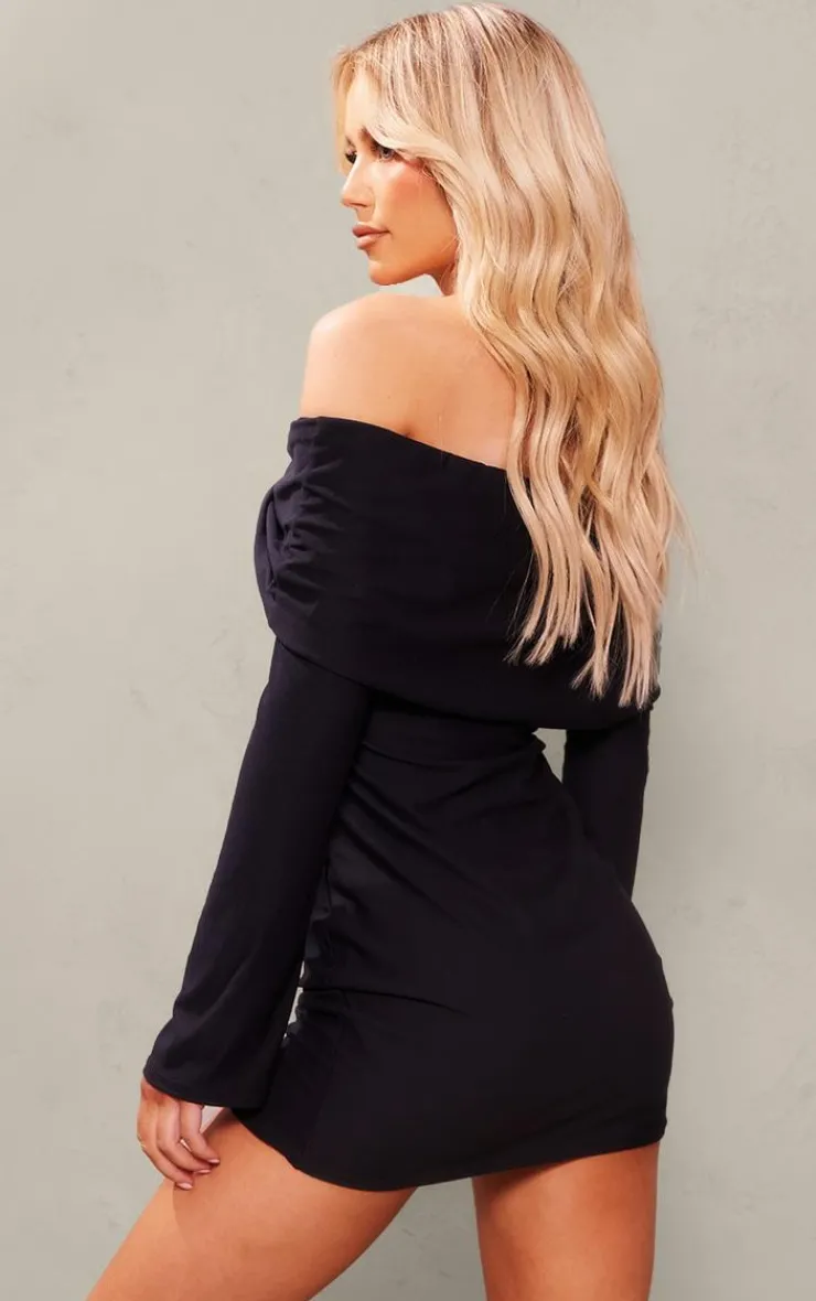 Soft Touch Twist Bardot Bodycon Dress-PrettyLittleThing Best