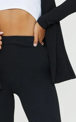 Discount PrettyLittleThing Straight Leg Suit Pant Black