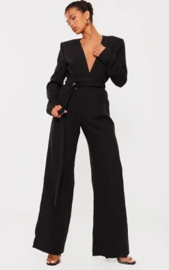 Strap Detail Cross Over Wide Leg Jumpsuit-PrettyLittleThing Sale