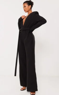 Strap Detail Cross Over Wide Leg Jumpsuit-PrettyLittleThing Sale