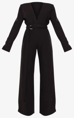Strap Detail Cross Over Wide Leg Jumpsuit-PrettyLittleThing Sale
