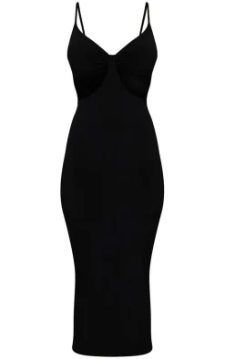 Strappy Cut Out Detail Slinky Midi Dress-PrettyLittleThing Hot