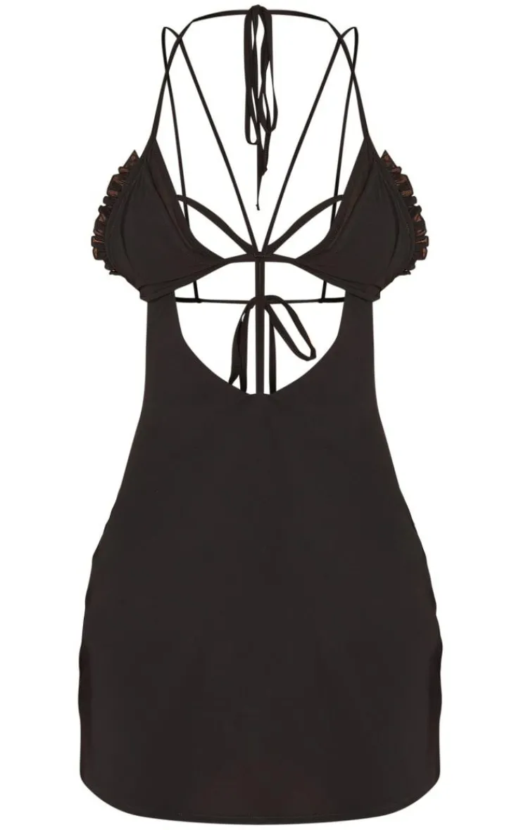 Strappy Cut Out Shift Mini Dress-PrettyLittleThing