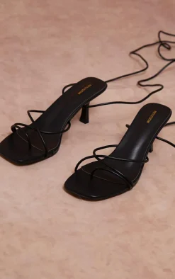 PrettyLittleThing Low Heels*Strappy Lace Up Low Heel Sandals