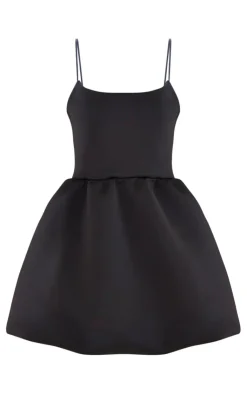 Strappy Scuba Puffball Dress-PrettyLittleThing Outlet
