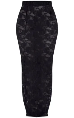 Best PrettyLittleThing Stretch Lace Maxi Skirt Black