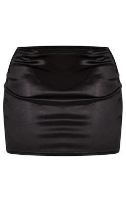 Stretch Satin Low Rise Micro Mini Skirt-PrettyLittleThing New
