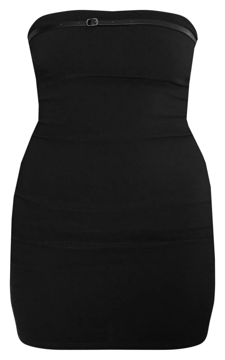 Stretch Woven Bandeau Belted Bodycon Dress-PrettyLittleThing Best