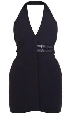 Stretch Woven Belted Bodycon Dress-PrettyLittleThing Best