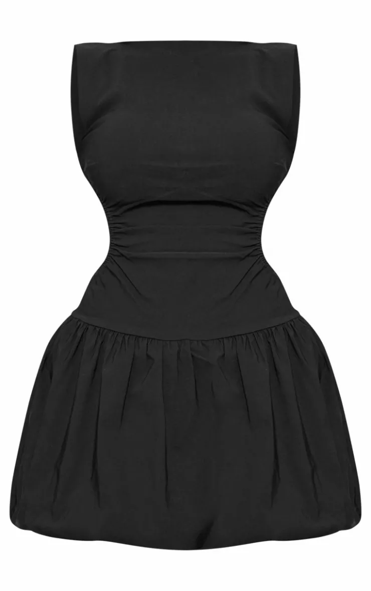 Stretch Woven Cut Out Backless Shift Dress-PrettyLittleThing New