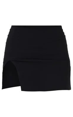 Stretch Woven Extreme Split Hem Micro Mini Skirt-PrettyLittleThing Best