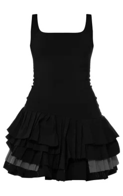 Stretch Woven Extreme Pleated Shift Dress-PrettyLittleThing