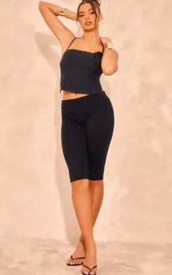 PrettyLittleThing Sleeveless Tops*Stretch Woven Flower Detail Tie Back Crop Top