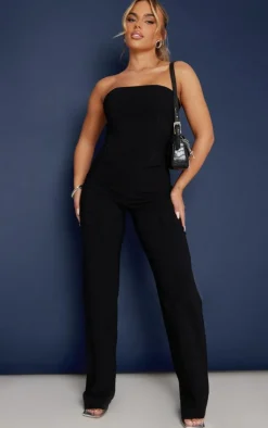 PrettyLittleThing Stretch Woven Low Rise Cargo Pants Black