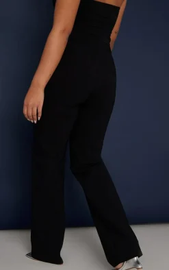 PrettyLittleThing Stretch Woven Low Rise Cargo Pants Black