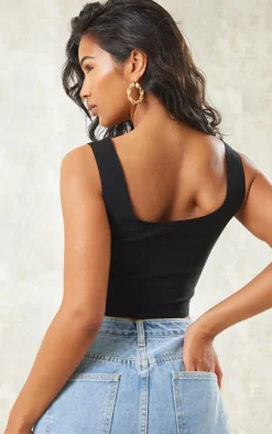 PrettyLittleThing Corsets*Stretch Woven Square Neck Corset Top