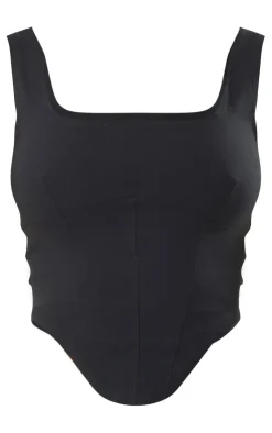 PrettyLittleThing Corsets*Stretch Woven Square Neck Corset Top