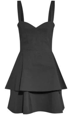 Stretch Woven Tiered Shift Dress-PrettyLittleThing Sale