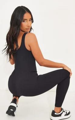 PrettyLittleThing Snatched*Structured Snatched Ribbed Scoop Neck Jumpsuit