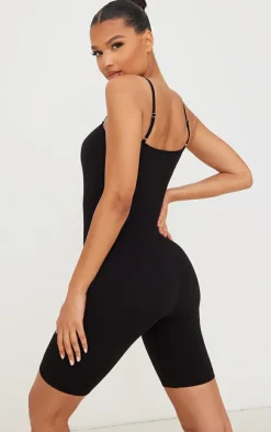 PrettyLittleThing Unitards*Structured Snatched Rib Straight Neck Unitard