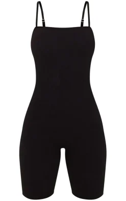 PrettyLittleThing Unitards*Structured Snatched Rib Straight Neck Unitard