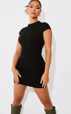 PrettyLittleThing Snatched*Structured Snatched Rib Cap Sleeve Bodycon Dress