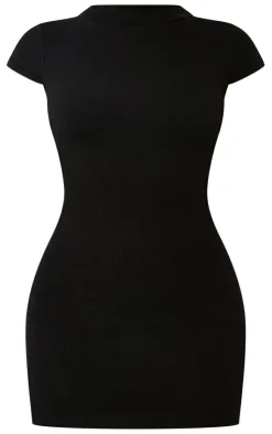 PrettyLittleThing Snatched*Structured Snatched Rib Cap Sleeve Bodycon Dress