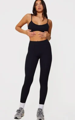 PrettyLittleThing Snatched*Structured Snatched Rib Cuffed Detail Leggings