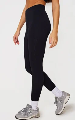 PrettyLittleThing Snatched*Structured Snatched Rib Cuffed Detail Leggings