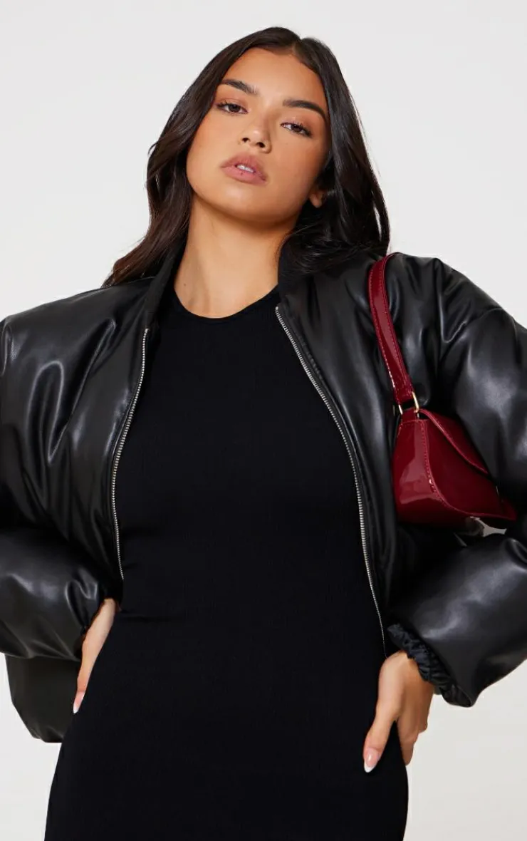 PrettyLittleThing Snatched*Structured Snatched Rib Racer Neck Midaxi Dress