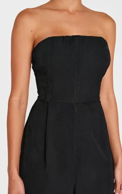 PrettyLittleThing Christmas Day Outfits*Structured Woven Bandeau Boned Detailed Jumpsuit