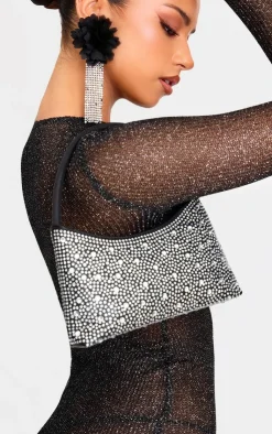 PrettyLittleThing Shoulder Bags*Stud Diamante Shoulder Bag