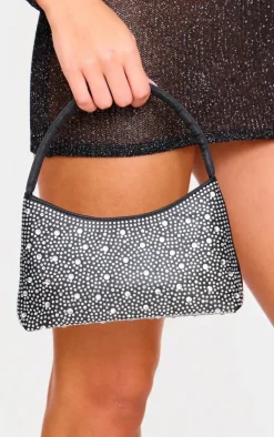 PrettyLittleThing Shoulder Bags*Stud Diamante Shoulder Bag