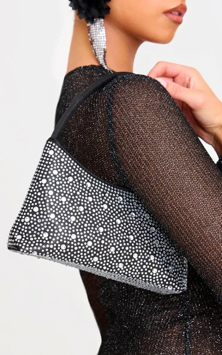 PrettyLittleThing Shoulder Bags*Stud Diamante Shoulder Bag