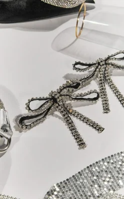 PrettyLittleThing Statement Earrings*Studded Bow Statement Earrings
