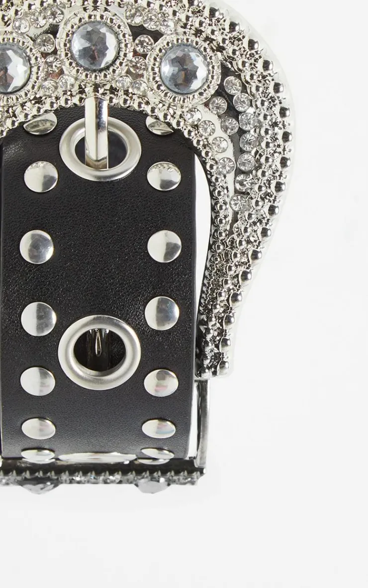 PrettyLittleThing Black Belts*Studded Western Style Belt