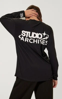 PrettyLittleThing T-Shirts*Studio Archives Oversized Long Sleeve T-shirt