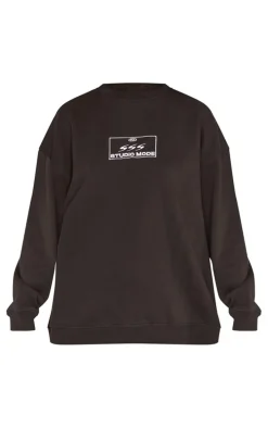 Black Studio Mode Embroidered Sweatshirt