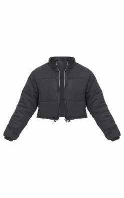 PrettyLittleThing Puffer Jackets*Super Cropped Peach Skin Puffer