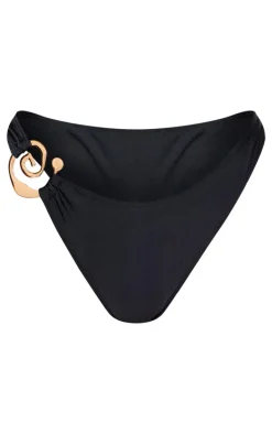 Black Swirl Trim Bikini Bottoms